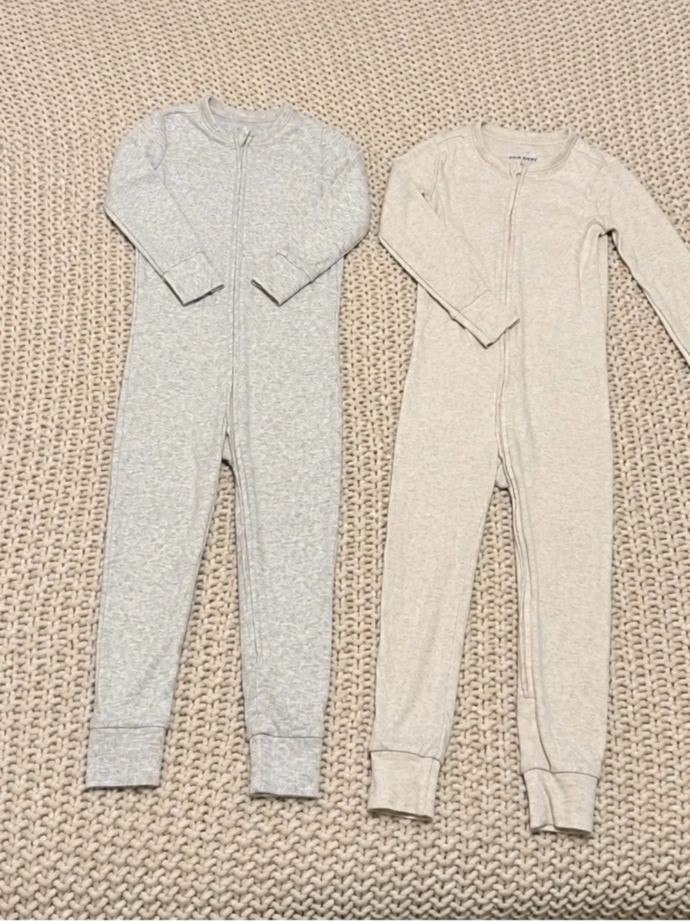 Old Navy Neutral Zip One-Piece Set in Light Gray and Cream lot